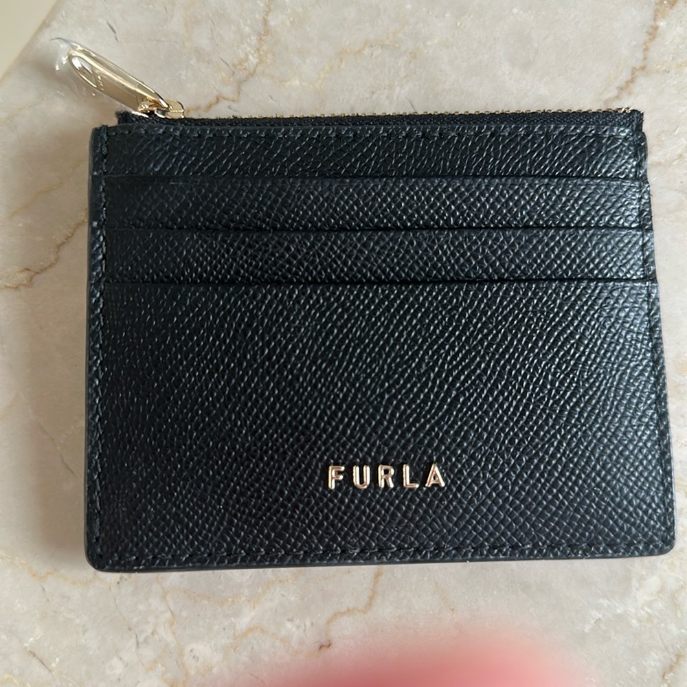 Furla card case with zipper pocket. Italian brand